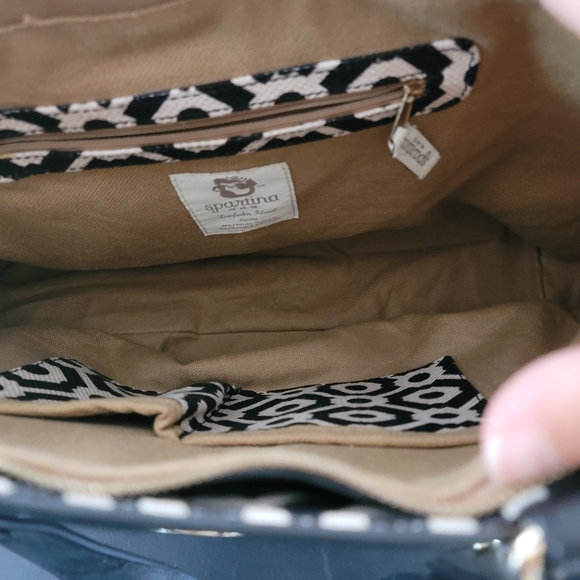 Spartina 449 tote bag nwot leather and linen material - Picture 5 of 7